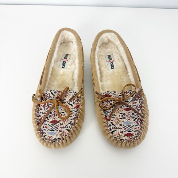 Minnetonka Womens Moccasins Slippers Faux Fur Lining Sz 10 - Picture 2 of 7